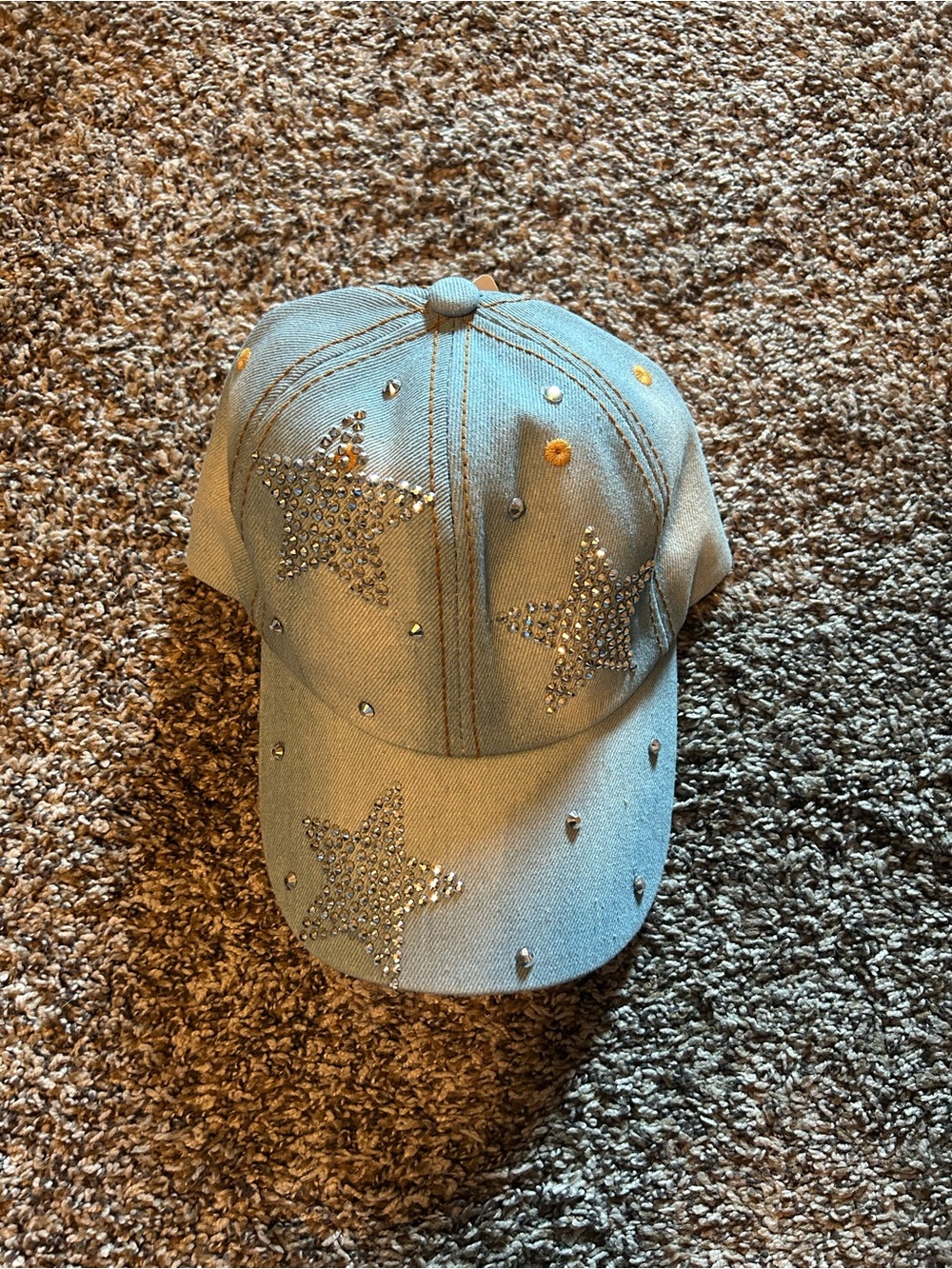 Light Blue Star Rhinestone hat